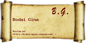 Bodai Gina névjegykártya